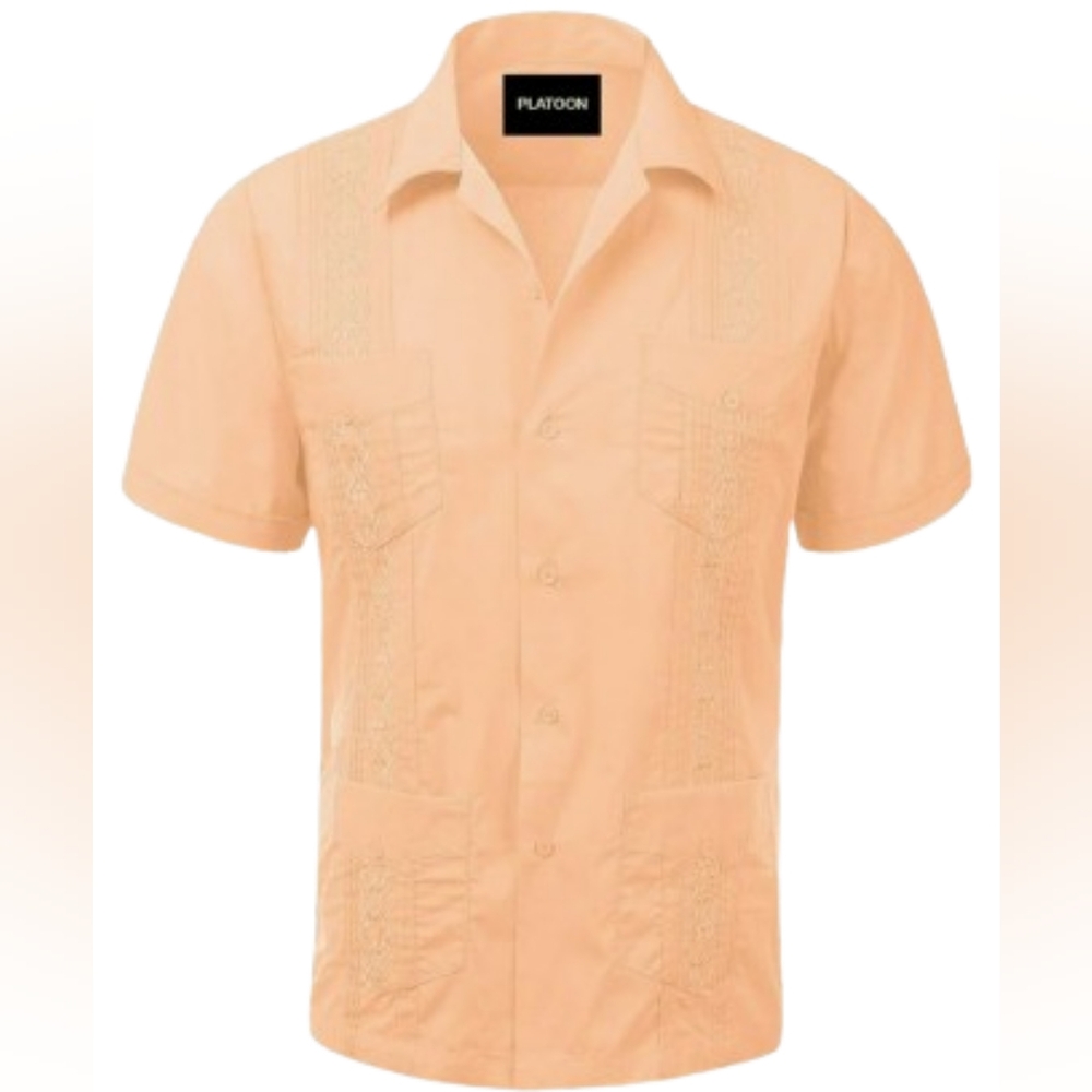 Platoon Beige Guayabera Sz 4XL